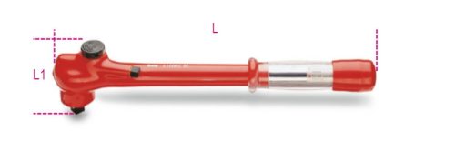 Beta 606MQ/50 Nyomatékkulcs hangjelzéssel, irányváltós racsnival 1/2" 5-50Nm szigetelt 1000V