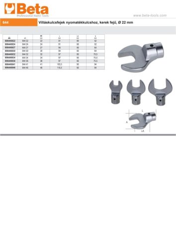 Beta 644 Villáskulcs nyomatékkulcshoz 36mm