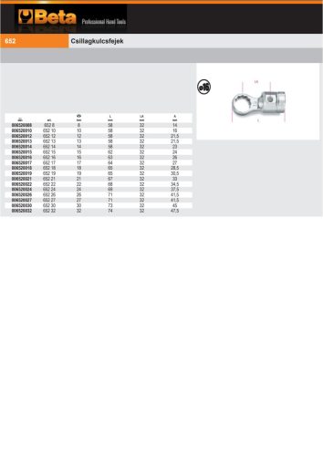 Beta 652 Csillagkulcsfej 15mm