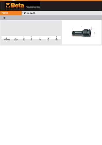 Beta 720/20 1/2”-os Gépi toldó , foszfátozott 75mm