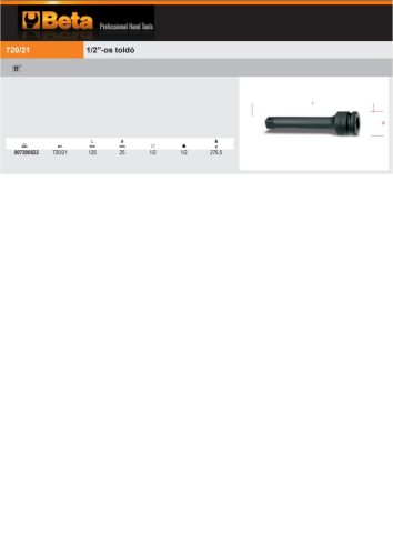 Beta 720/21 1/2”-os Gépi toldó , foszfátozott 125mm