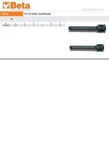Beta 720/22 1/2"-os Gépi toldó , foszfátozott 250mm