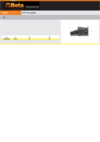 Beta 720/25 1/2”-os Gépi csukló