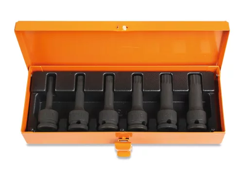 Beta 720XZN/C6 6 részes gépi dugókulcs XZN® csavarokhoz, barnított, fémdobozban M8-M10-M12-M14-M16-M18
