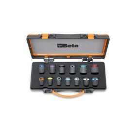   Beta 720MC/C13 13 részes gépi dugókulcs, 1/2"-os, színezett, foszfátozott, fémdobozban 10-11-12-13-14-15-16-17-18-19-21-22-24 mm