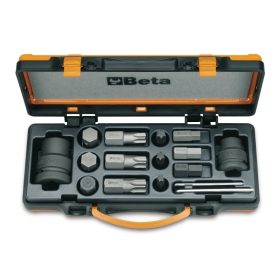   Beta 727/C16 3/4"-os 12 részes gépi csavarhúzóbetét készlet fémdobozban merev hőformált tálcában