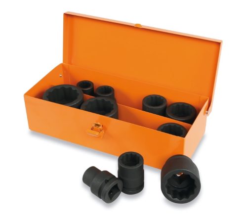 Beta 728B/C10 10 részes tizenkétszögű gépi dugókulcs fémdobozban 17-19-22-24-27-30-32-36-41-46 mm