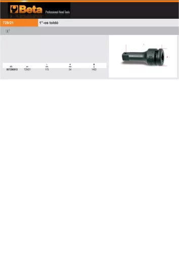 Beta 729/21 1”-os gépi toldó foszfátozott 175mm