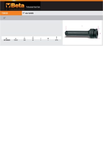 Beta 729/22 1”-os gépi toldó foszfátozott 330mm