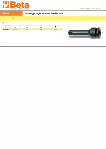 Beta 729/21L 1”-os gépi toldó foszfátozott 250mm