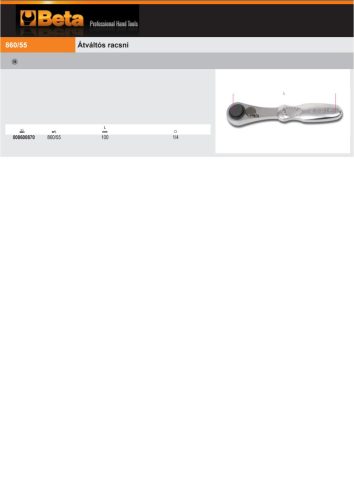 Beta 860/55 Átváltós racsni 1/4" belső hatszög