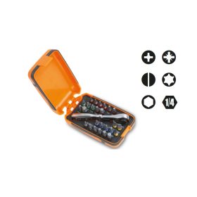   Beta 860/C27 25 részes csavarhúzóbetét, 1 betéttartó és 1 irányváltós racsni, műanyag dobozban