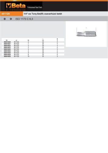 Beta 861TQS 1 1/4"-os Torq-Set(R) csavarhúzó betét 1