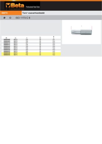 Beta 866Tx 25 Torx®-csavarhúzóbetét T25