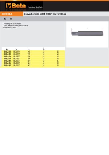 Beta 867RIBE/L Csavarbehajtó betét RIBE® csavarokhoz M5