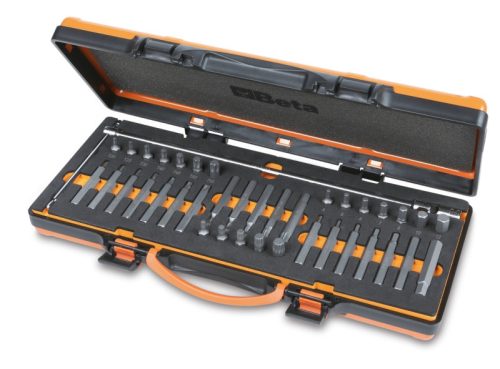 Beta 867/C38 38 részes RIBE® betétből álló készlet 10 mm-es, 1 csuklós T betéttartóval lágy hőformázott tálcán és lemezdobozban