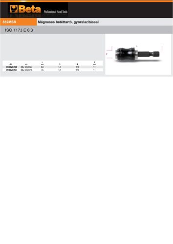 Beta 882MSR 75 Mágneses betéttartó, gyorslazítással 75mm