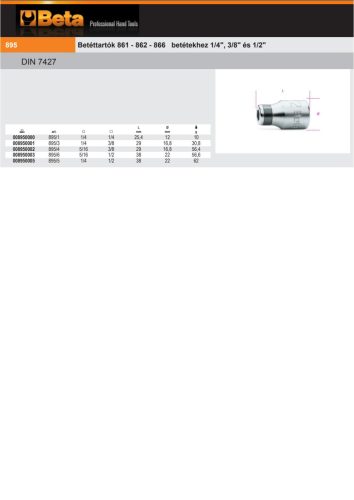Beta 895/5 Bittartó adapter K1/2"-B1/4"