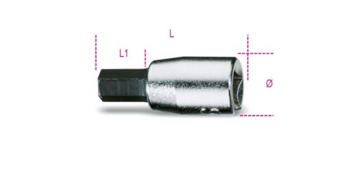 Beta 900ME 1/4"-os imbusz-Dugókulcs, krómozott, barnított hegy 5mm