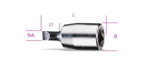 Beta 900LP Csavarhúzó-Dugókulcs hasítottfejű csavarokhoz, krómozott, barnított hegy  1x5,5mm