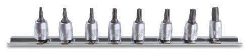 Beta 900TX/SB8 8 részes 1/4"-os dugókulcs készlet Torx csavarokhoz (900TX) T9-T10-T15-T20-T25-T27-T30-T40