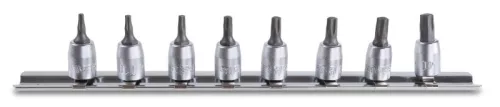 Beta 900TX/SB8 8 részes 1/4"-os dugókulcs készlet Torx csavarokhoz (900TX) T9-T10-T15-T20-T25-T27-T30-T40