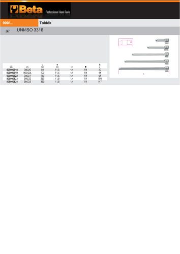 Beta 900/20 1/4"-os toldó 50mm