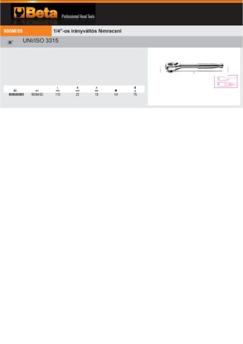 Beta 900M/55 1/4”-os irányváltós fémracsni