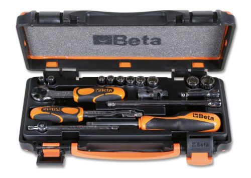 Beta 900AS/MB-C17 17 részes készlet 10 hatlapú Dugókulcs és 7 tartozék fémdobozban