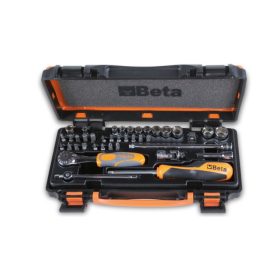   Beta 900/C11Z 39 részes készlet 11 hatlapú dugókulcs, 20 csavarhúzóbetét és 8 tartozék fémdobozban