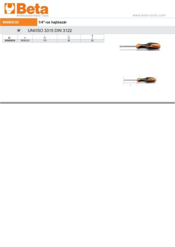 Beta 900BG/30 1/4"-os hajtószár