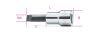 Beta 910LP 3/8" Csavarhúzó-Dugókulcs hasítottfejű csavarokhoz, krómozott, barnított fej 1x5,5mm