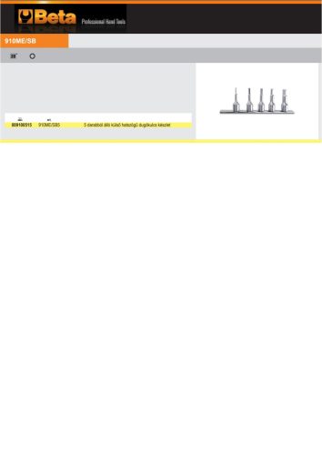 Beta 910ME/SB5 5 darabból álló külső hatszögű dugókulcs készlet (910ME) tartóban