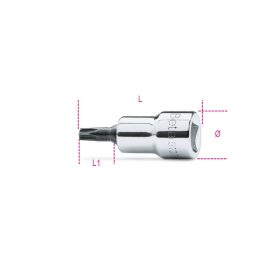   Beta 910TX 3/8"-os Torx® imbusz-Dugókulcs, krómozott, fekete hegy  T15