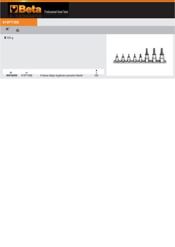 Beta 910PT/SB8 8 részes ötlapú dugókulcs szerszám készlet (910PT) tartón