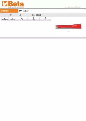 Beta 910MQ/21 3/8"-os toldó szigetelt 1000V 140mm