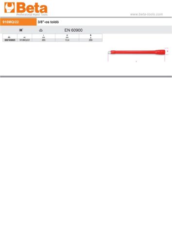 Beta 910MQ/22 3/8"-os toldó szigetelt 1000V 265mm