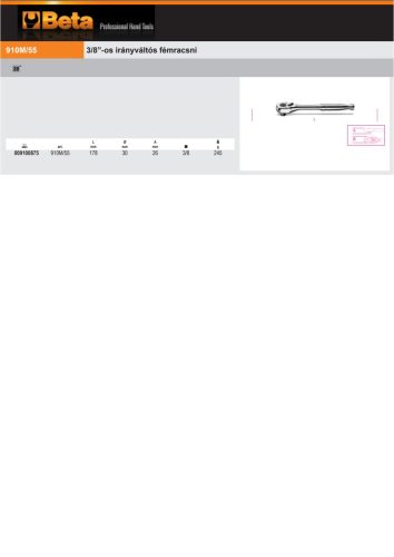 Beta 910M/55 3/8”-os irányváltós fémracsni