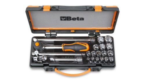 Beta 910A/C16HR 21 részes készlet 16 hatlapú dugókulcs és 5 tartozék szivacsbetétes fémdobozban
