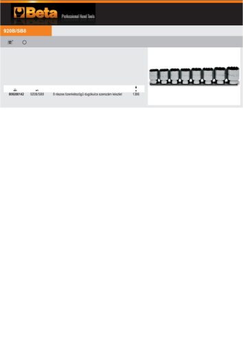 Beta 920B/SB8 8 részes tizenkétszögű dugókulcs szerszám készlet (920B) tartón