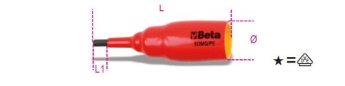 Beta 920MQ-PE 1/2" Imbusz-dugókulcs szigetelt  6mm