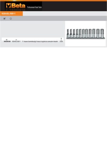 Beta 920ASL/SB11 11 részes tizenkétszögű hosszú dugókulcs szerszám készlet (920AS/L) tartón