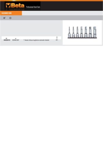 Beta 920ME/SB7 7 részes imbusz-dugókulcs szerszám készlet (910ME) tartón