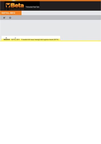 Beta 920TX-L/SB10 10 darabból álló hosszú hatszögű külső dugókulcs készlet (920TX/L cikk.) Torx® csavarokhoz tartóban