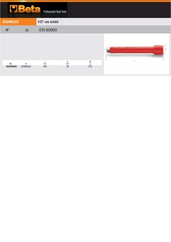 Beta 920MQ/22 1/2”-os toldó 264mm szigetelt 1000V