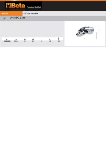Beta 920/25 1/2”-os csukló