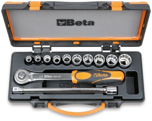 Beta 920AS/C10 12 részes készlet 10 tizenkétszögű dugókulcs és 2 tartozék fémdobozban