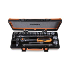   Beta 920A/C17HR 22 részes készlet 17 hatlapfejű dugókulcs és 5 tartozék készlet kemény hőformázott tálcában, lemezdobozban