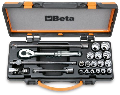 Beta 920AS/MBM-C21 21 részes készlet 16 dugókulcs és 5 tartozék, fémdobozban
