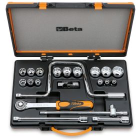   Beta 920AS/C15 21 részes készlet 15 tizenkétszögű dugókulcs és 6 tartozék fémdobozban
